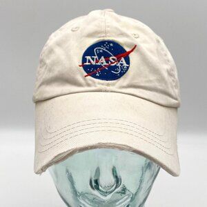Prairie Mountain NASA Hat Strapback Baseball Cap White w/ Patch Adjustable OS